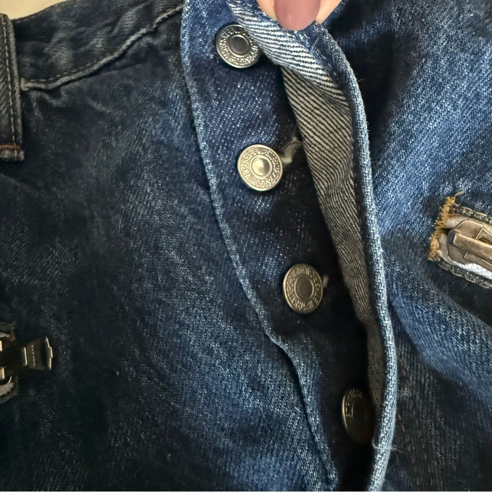 Levi's Premium | 5 Moto Colorblock Crop Buttonfly Jeans | 100% Cotton | Sz 29/28 - Picture 15 of 15